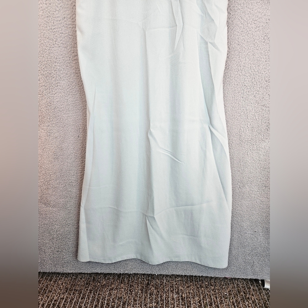 After Six Maxi Dress Womens Sz 10 Willow Green Crepe Pockets Cross Over Front - Picture 5 of 13
